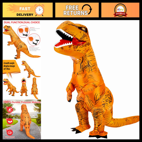 Adult brown inflatable rex - brown,