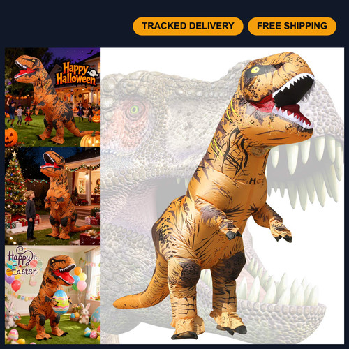 Brown inflatable dinosaur - brown,